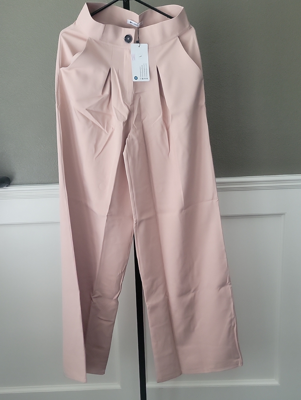 Wide Leg Pants in Blush Pink